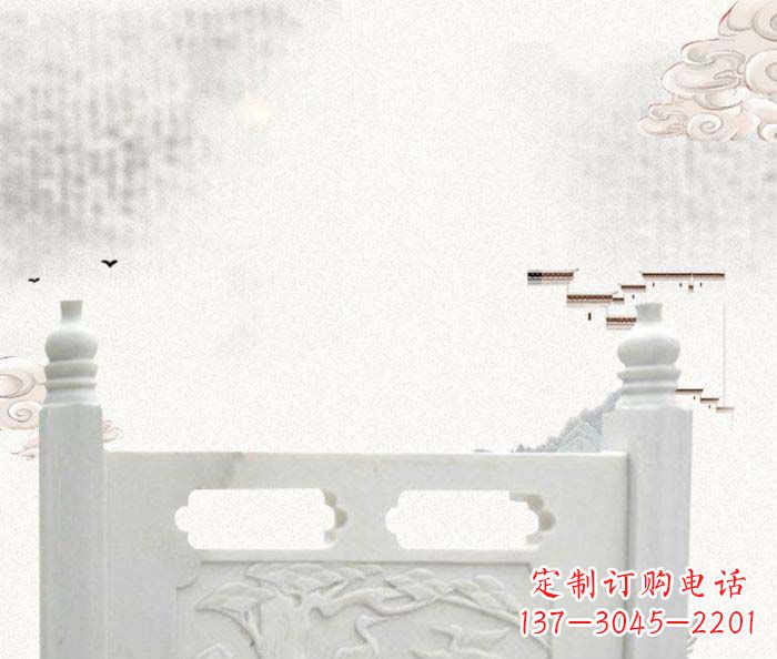 鹤壁公园景观汉白玉石雕栏板