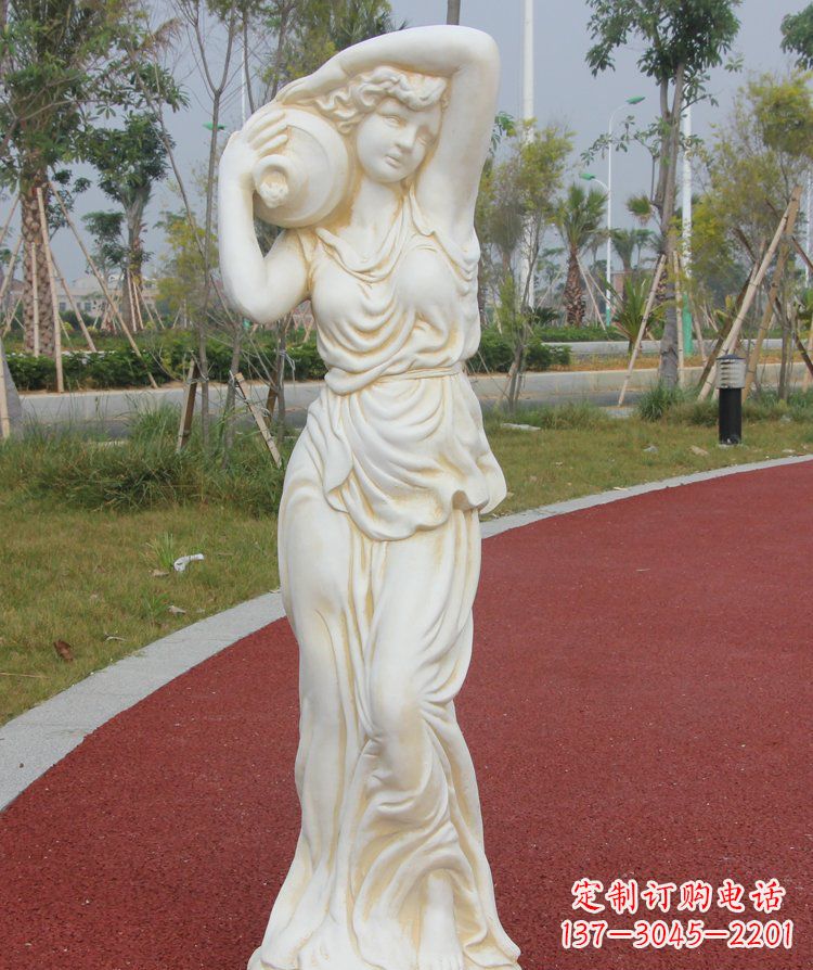 鹤壁公园景观汉白玉仕女石雕