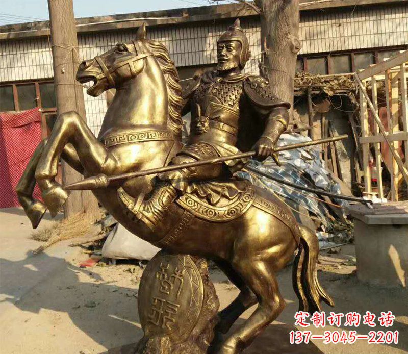 鹤壁公园景观将军骑马铜雕