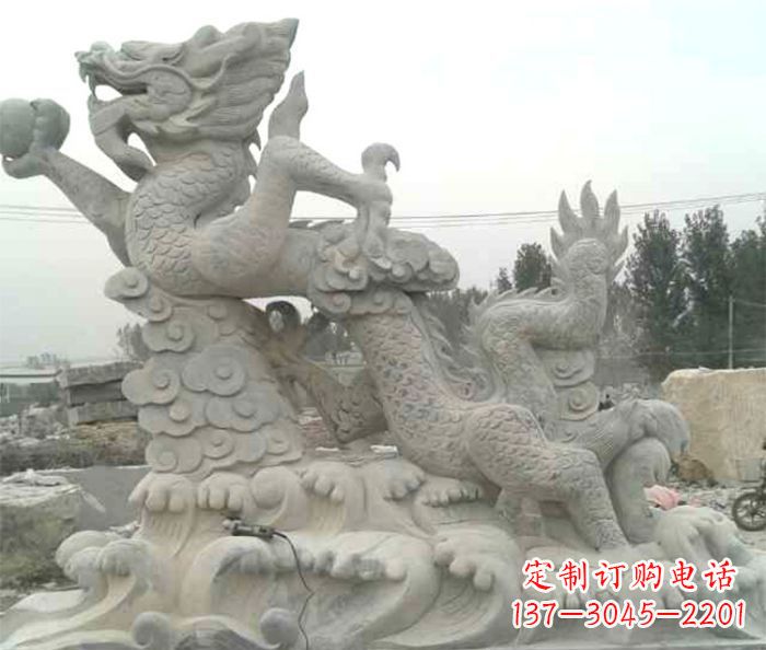 鹤壁公园景观青龙出水石雕