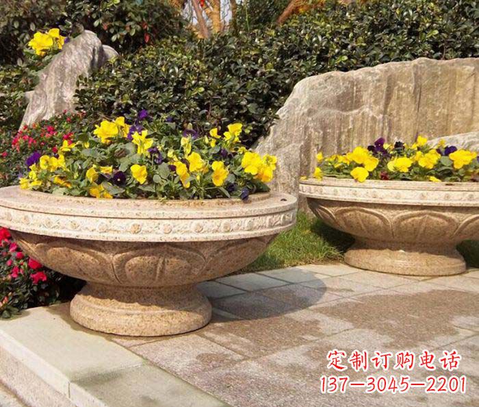鹤壁砂岩花盆雕塑