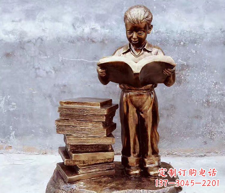 鹤壁玻璃钢仿铜小孩雕塑