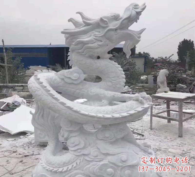 鹤壁精美盘龙石雕塑