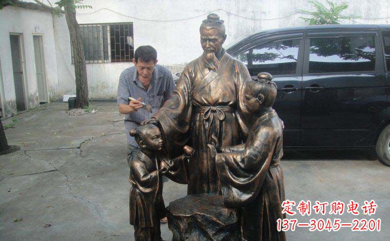 鹤壁精美铜雕—中领雕塑孔融让梨景观雕塑定制