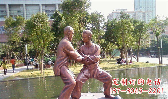 鹤壁太极拳铜雕精美工艺品