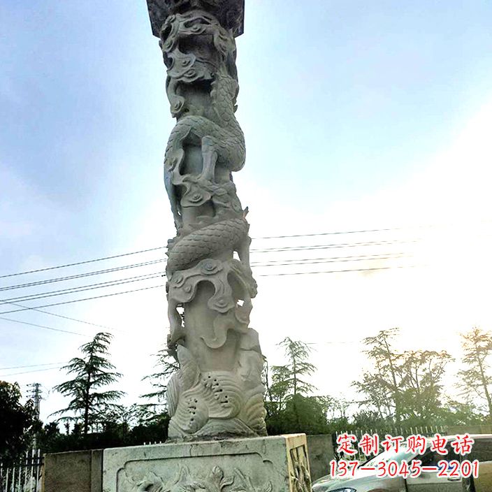 鹤壁精致的公园龙柱石雕