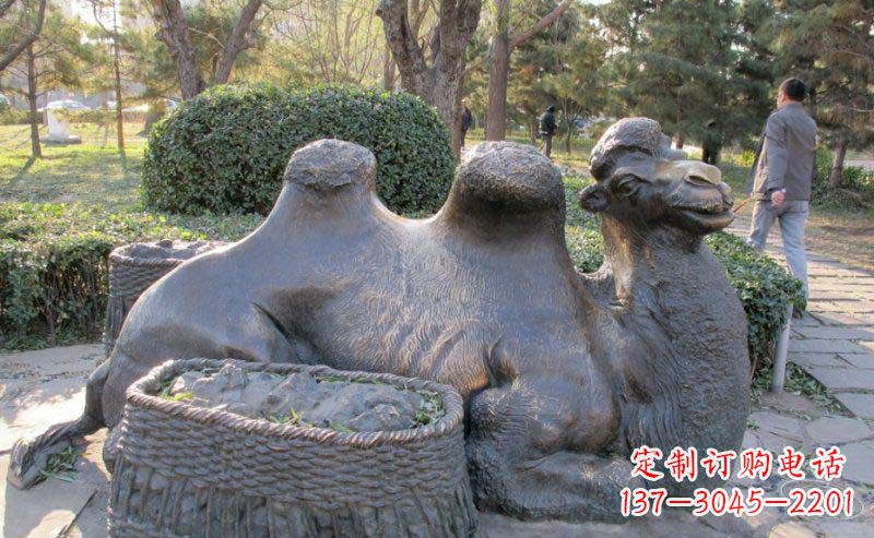 鹤壁公园骆驼动物铜雕