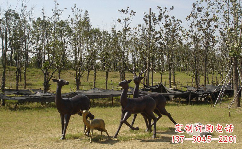 鹤壁优雅雕塑-梅花鹿铜雕