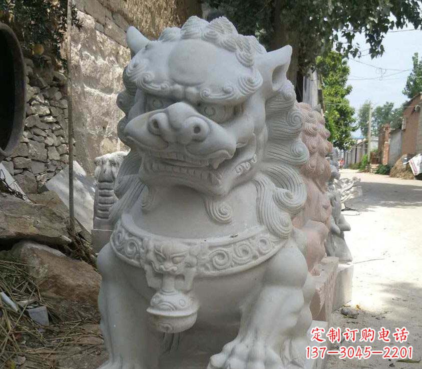 鹤壁中领雕塑母子狮子石雕