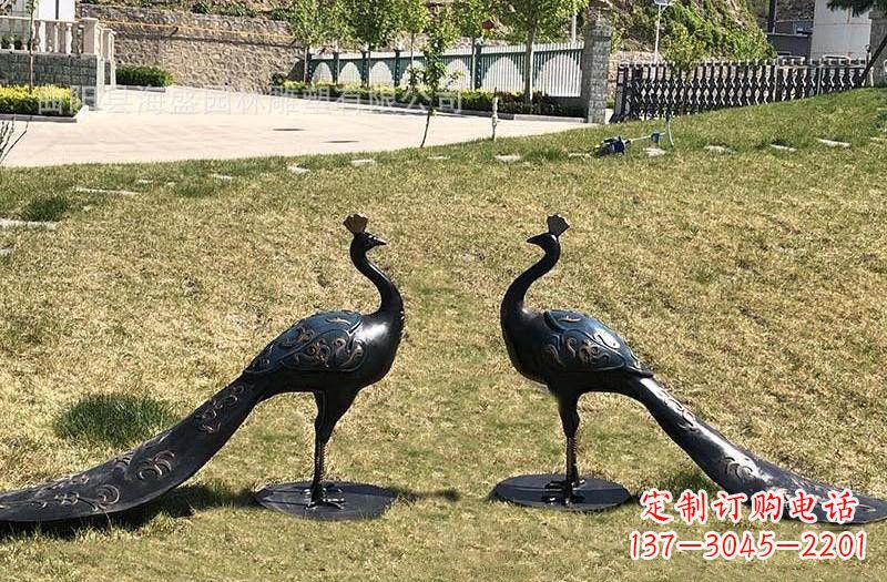 鹤壁公园青铜孔雀雕塑