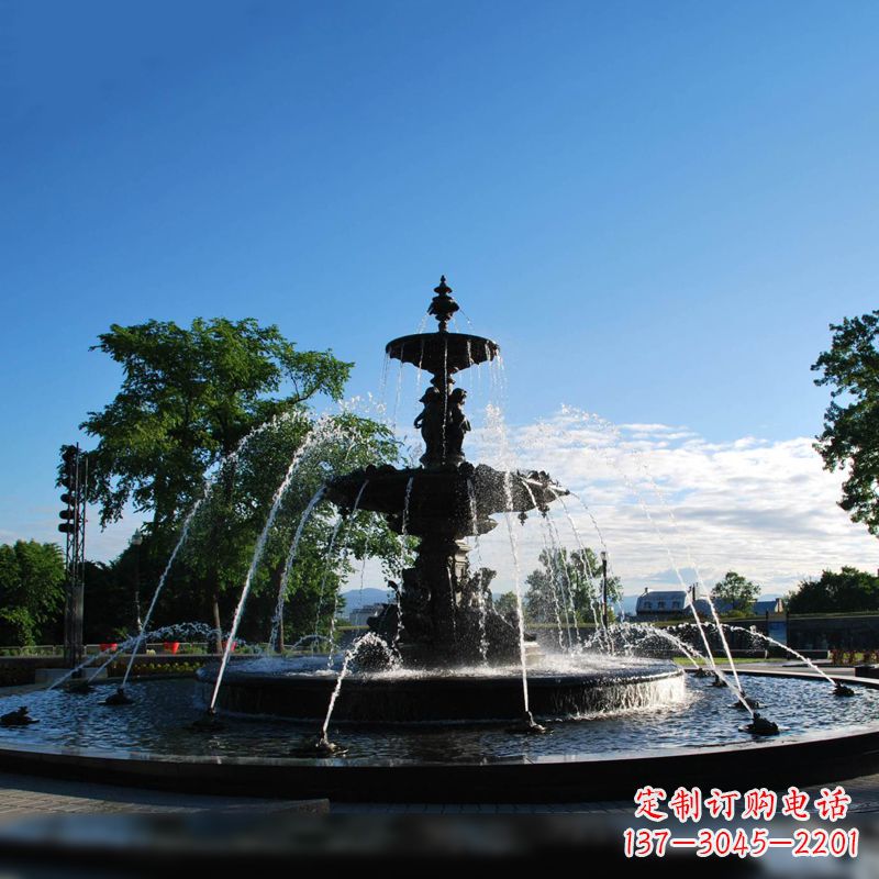 鹤壁公园石雕喷泉水景雕塑