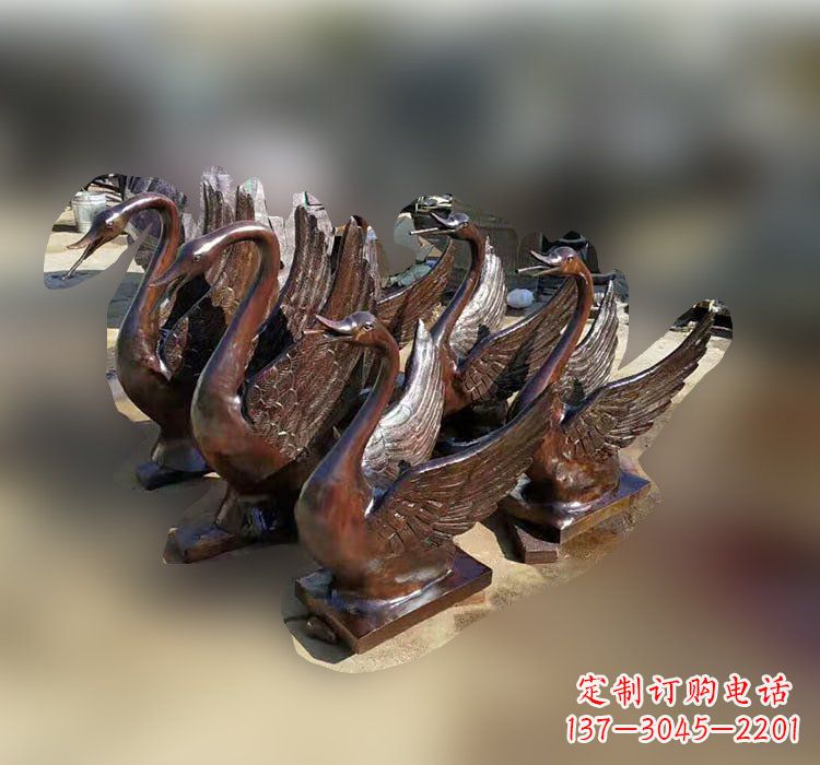 鹤壁优雅美丽的铜雕天鹅塑料