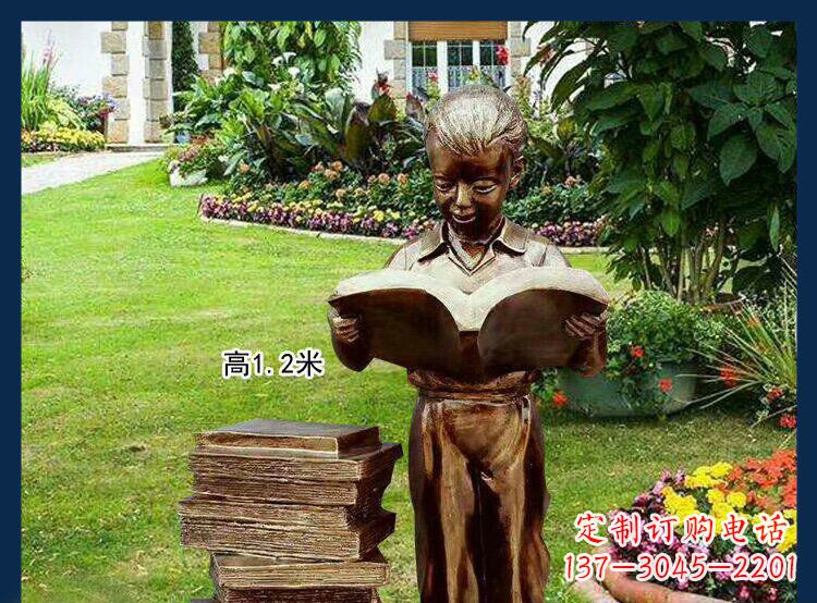 鹤壁西方美女看书人物铜雕塑