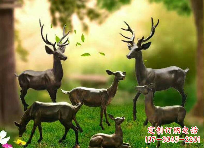 鹤壁公园动物铜雕塑