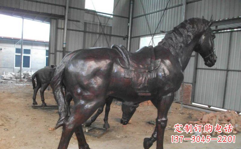 鹤壁公园铜马动物铜雕