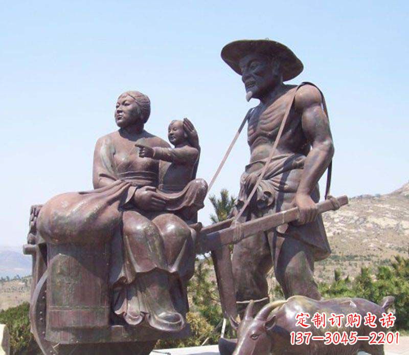 鹤壁真实风格的独轮车雕塑