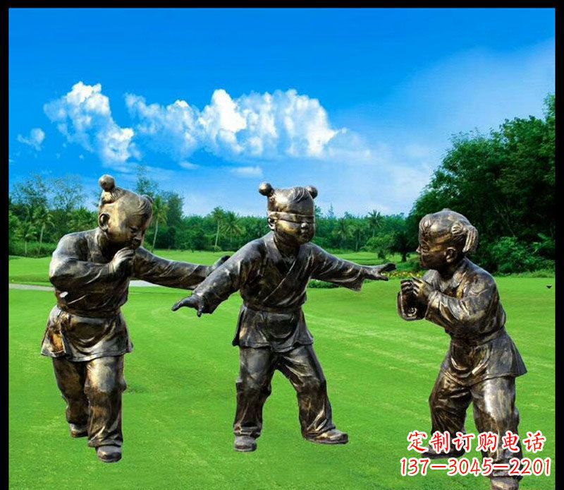 鹤壁精致的儿童铜雕造型,增添公园乐趣