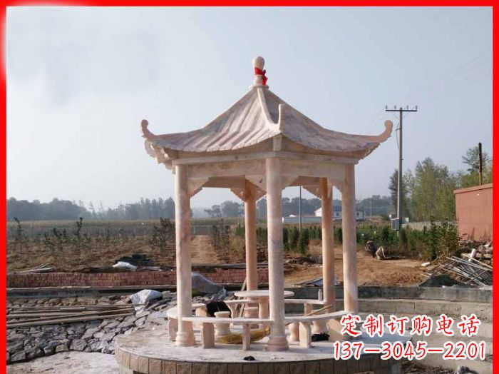 鹤壁享受晚霞红,迎接舒适凉亭雕塑