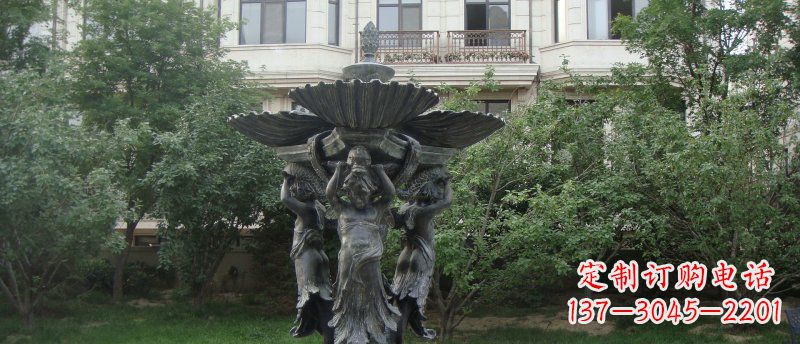 鹤壁公园西方人物喷泉景观铜雕