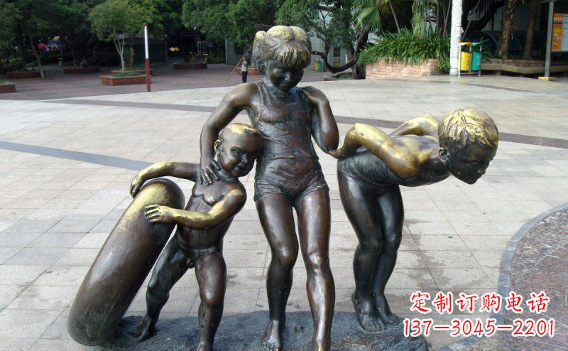 鹤壁浪漫情怀小孩铜雕