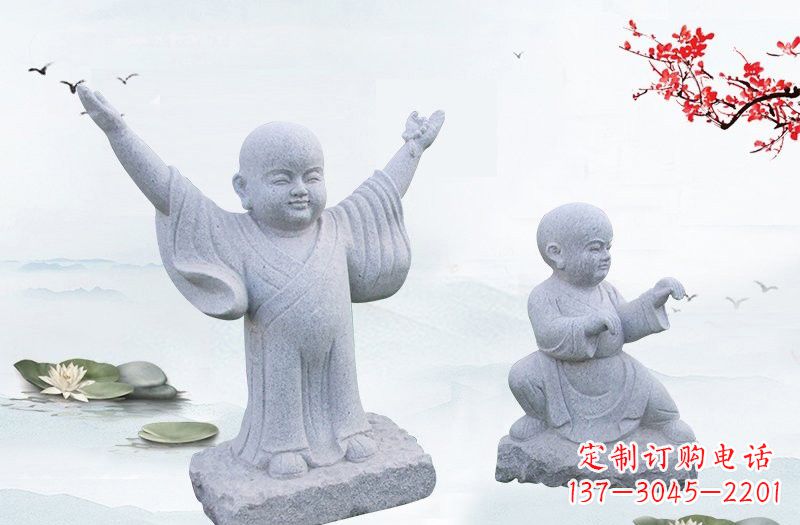 鹤壁中领雕塑精美的和尚石雕