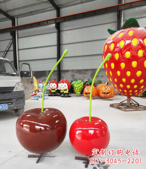 鹤壁领雕塑玻璃钢仿真樱桃水果雕塑