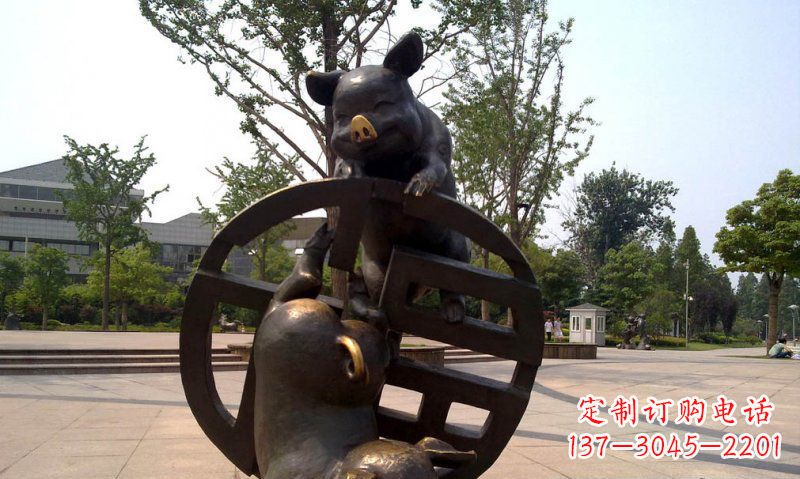 鹤壁优雅而富有表现力的动物铜雕