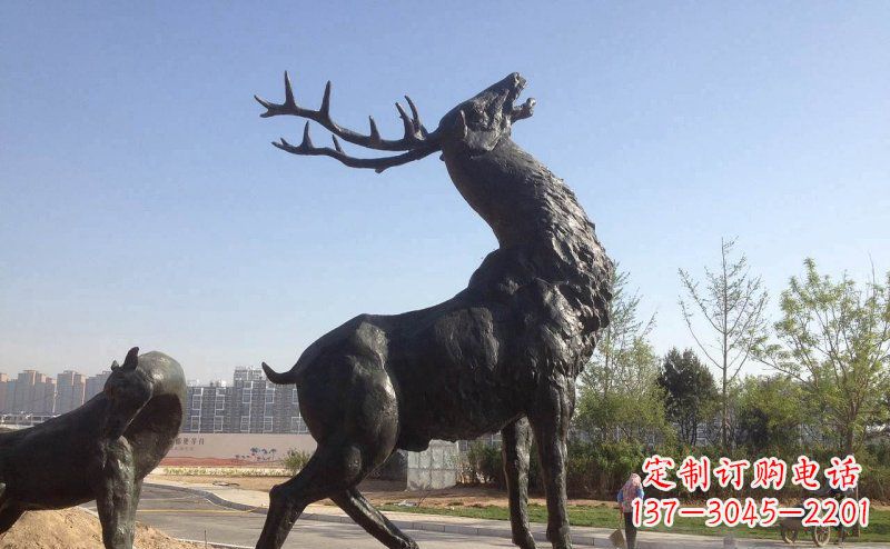 鹤壁驯鹿精美铜雕