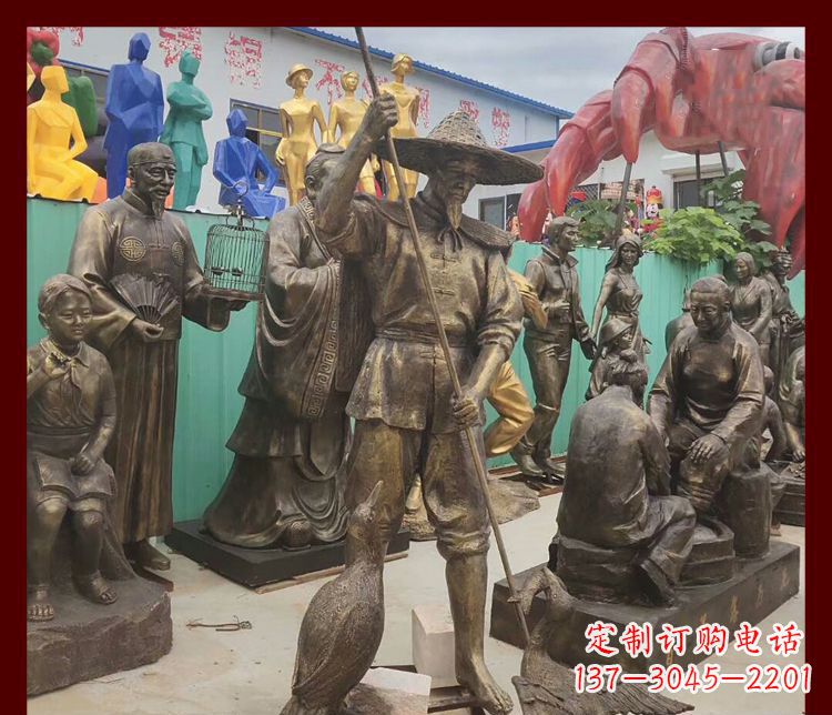 鹤壁新中式鸬鹚铜雕塑