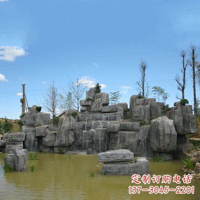 鹤壁公园园林仿真假山流水景观雕塑