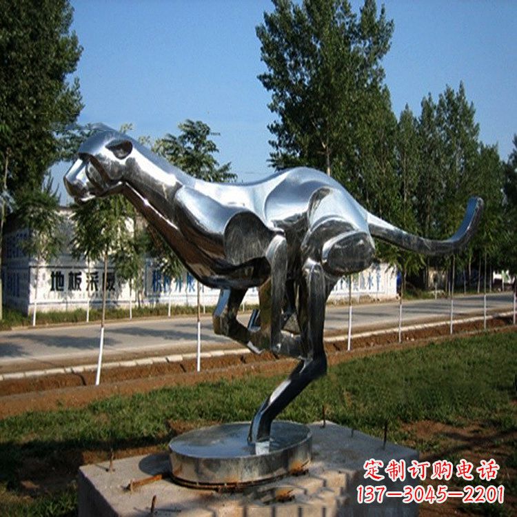 鹤壁公园园林动物动物袋鼠拉丝不锈钢雕塑
