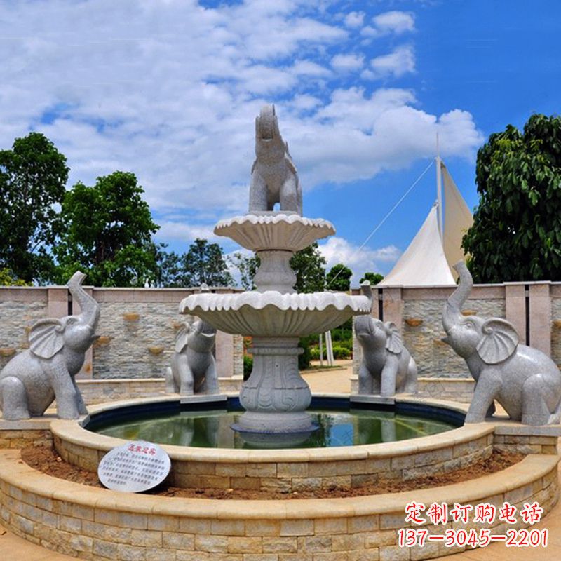 鹤壁浪漫优雅的巨型大象喷泉雕塑