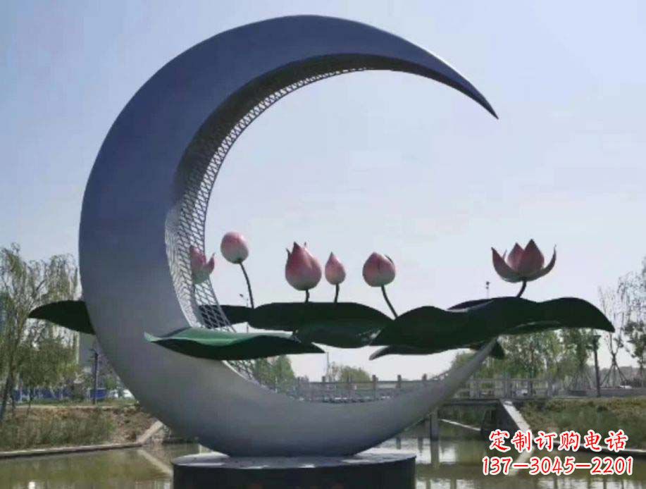 鹤壁不锈钢月亮景观装饰雕塑