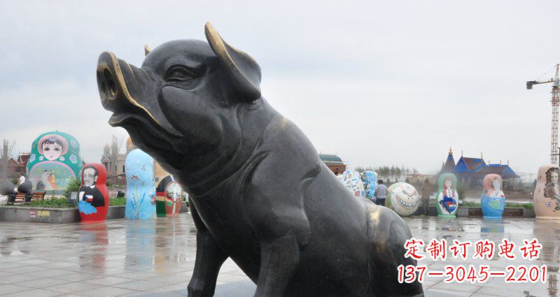 鹤壁活力四射的动物铜雕塑