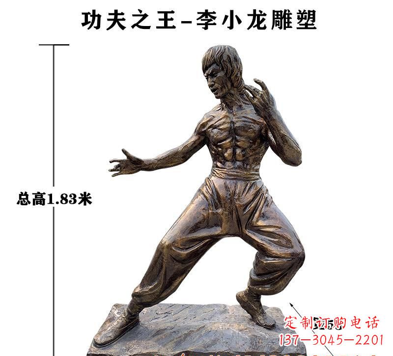 鹤壁功夫之王李小龙铜雕 (2)