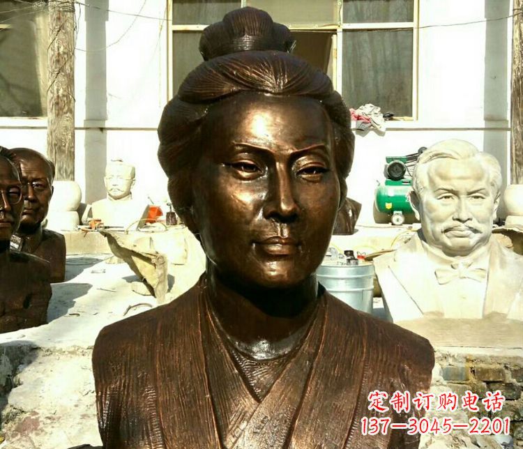 鹤壁古代词人李清照胸像铜雕