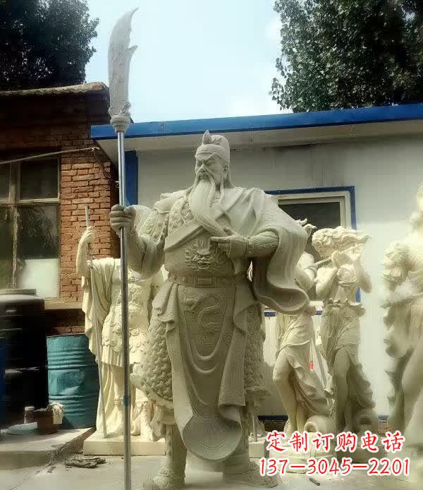 鹤壁中领雕塑古代关公石雕