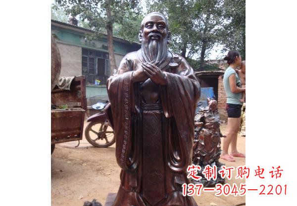 鹤壁人物雕塑精美玻璃钢仿铜雕塑——孔子系列