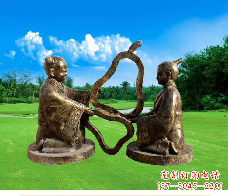 鹤壁精美古代孔融让梨人物铜雕
