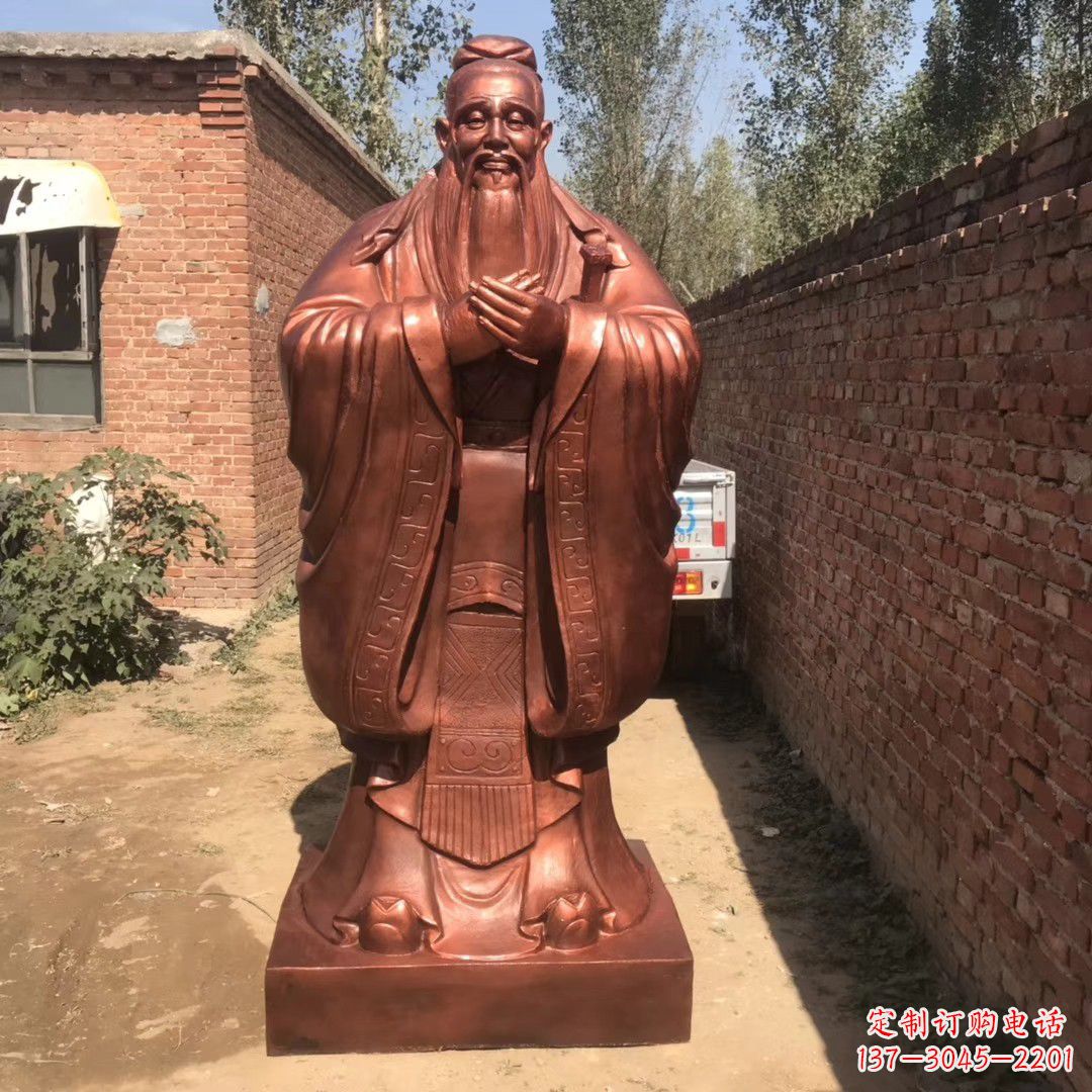 鹤壁中领雕塑精致孔子铜雕,传承文明智慧