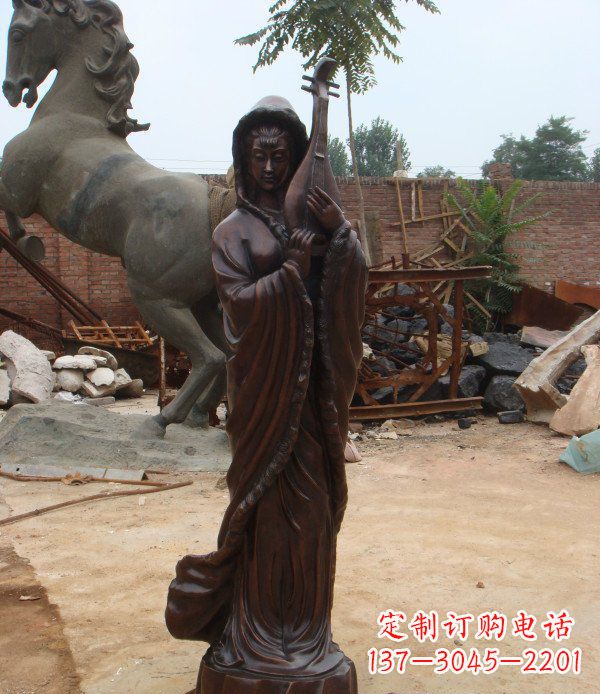 鹤壁古代美女公园人物铜雕 (2)