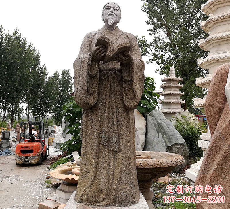 鹤壁中领雕塑--李时珍石雕定制
