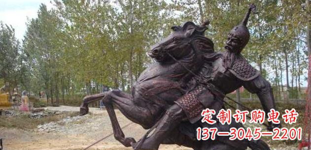鹤壁古代骑马人物公园景观铜雕 (2)