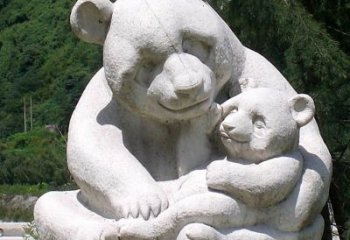 鹤壁公园装饰熊猫石雕