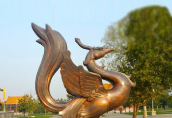 鹤壁纯铜铸造的四灵之朱雀雕塑