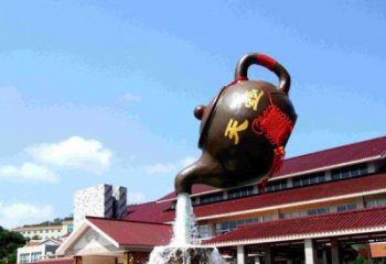 鹤壁传统铜质茶壶雕塑