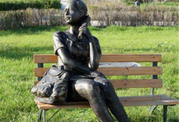 鹤壁人物座椅雕塑——少女望远