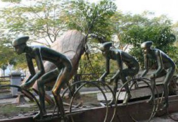 鹤壁精致铜雕自行车景观雕塑