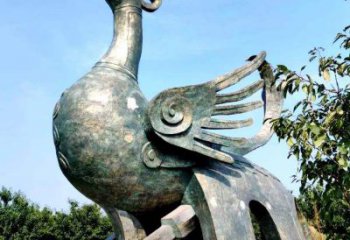 鹤壁公园园林朱雀铜雕景观雕塑