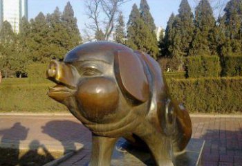 鹤壁定制公园猪铜雕